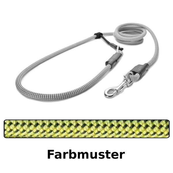 EASYLONG Hundeleine - M - 2m - gelb mit schwarzen Punkten
